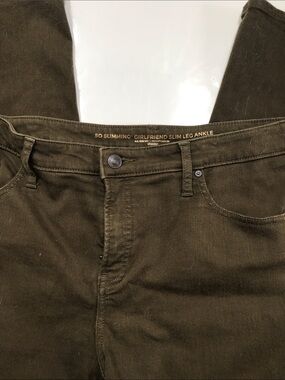 Dark Olive Girlfriend Slim Ankle Jeans size 2R/ 14 from Chicos